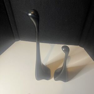 Vintage Louise Hederström Ikea Pair Of 2  Wood Giraffe Sculptures Black